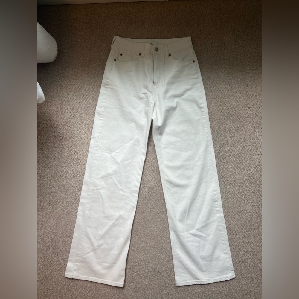 H&M Straight Leg White Jeans